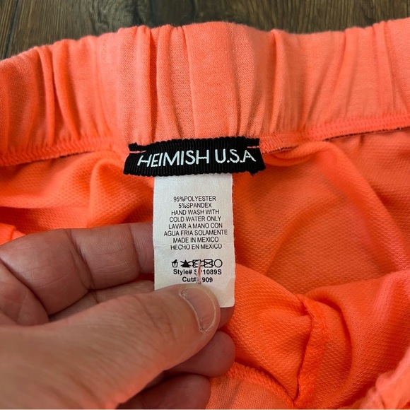 Hemish USA hot coral drawstring shirts SZ MED - Picture 2 of 4